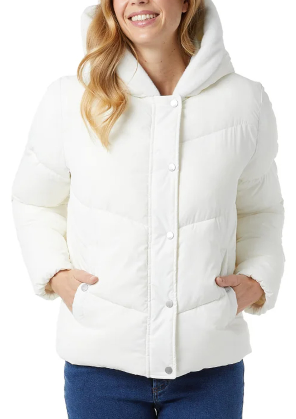 32 Degrees Women’s Quilted Jacket with Plush Lined Hood XXL